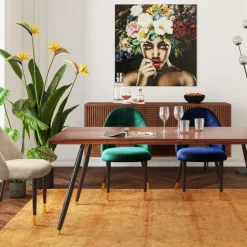 Best Sale Eetkamerstoel Iris Fluweel Groen Kasten|Stoelen