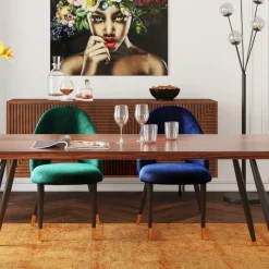 Discount Eetkamerstoel Iris Fluweel Blauw (set Van 2) Kasten|Stoelen