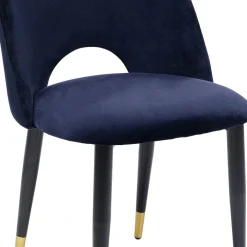 Discount Eetkamerstoel Iris Fluweel Blauw (set Van 2) Kasten|Stoelen