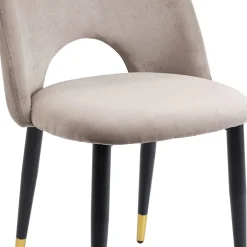 Cheap Eetkamerstoel Iris Fluweel Taupe (set Van 2) Kasten|Stoelen