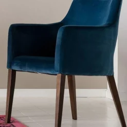 Discount Eetkamerstoel Mode Fluweel Patrol-Blauw Kasten|Stoelen