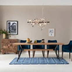 Discount Eetkamerstoel Mode Fluweel Patrol-Blauw Kasten|Stoelen