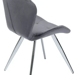 Hot Eetkamerstoel Viva Grijs Chroom Stoelen|Tuinmeubelen