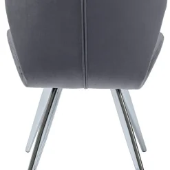 Hot Eetkamerstoel Viva Grijs Chroom Stoelen|Tuinmeubelen