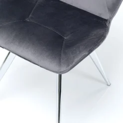 Hot Eetkamerstoel Viva Grijs Chroom Stoelen|Tuinmeubelen