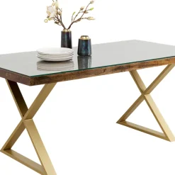 Clearance Eettafel Conley Cross Brass 180x90cm Kasten|Tafels