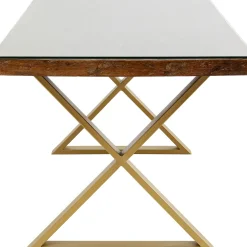 Clearance Eettafel Conley Cross Brass 180x90cm Kasten|Tafels
