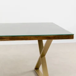 Clearance Eettafel Conley Cross Brass 180x90cm Kasten|Tafels