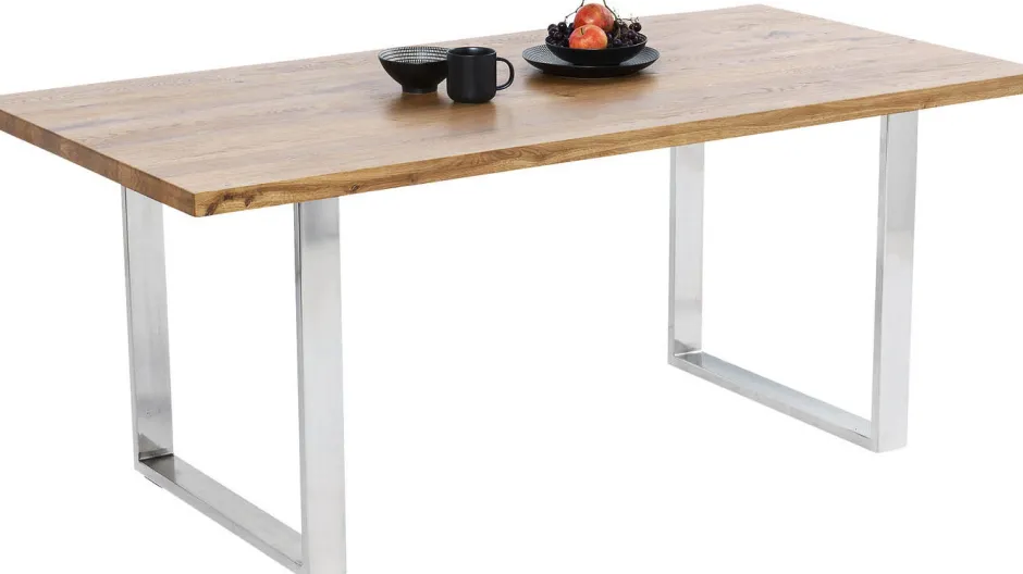 Clearance Eettafel Jackie Oak Chrome 160x80 Kasten|Tafels