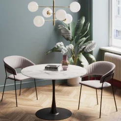 Discount Eettafel Schickeria Marble White Black 110cm Kasten|Tafels