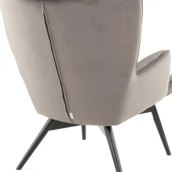 Best Fauteuil Black Vicky Fluweel Grijs Kasten|Fauteuils
