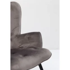 Best Fauteuil Black Vicky Fluweel Grijs Kasten|Fauteuils