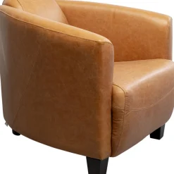 Best Fauteuil Cigar Lounge Smart Leather Light Brown Fauteuils