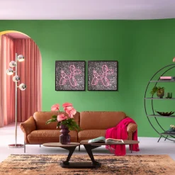 Discount Glas Schilderij Balloon Dog LED 80x80cm Wanddecoratie|Kasten