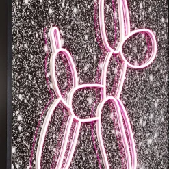 Discount Glas Schilderij Balloon Dog LED 80x80cm Wanddecoratie|Kasten