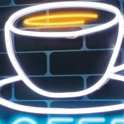 Online Glas Schilderij Coffee LED 80x80cm Wanddecoratie|Kasten