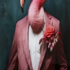 Cheap Glas Schilderij Mister Flamingo 120x160cm Wanddecoratie|Kasten