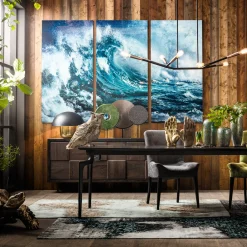 Best Glasschilderij Drieluik Wave 240x160cm (Set Van 3) Kasten|Tuinmeubelen