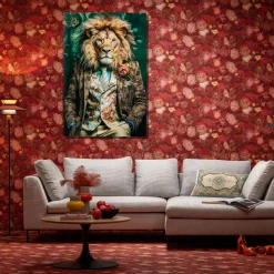 Cheap Glasschilderij Mister Lion 150x100cm Wanddecoratie|Kasten