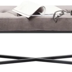 Sale Halbank Crossover Grijs Zwart 150x40cm Kasten|Tuinmeubelen