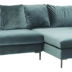 Best Sale Hoekbank Gianni Fluweel Donkergroen Rechts Zwart Kasten|Tuinmeubelen