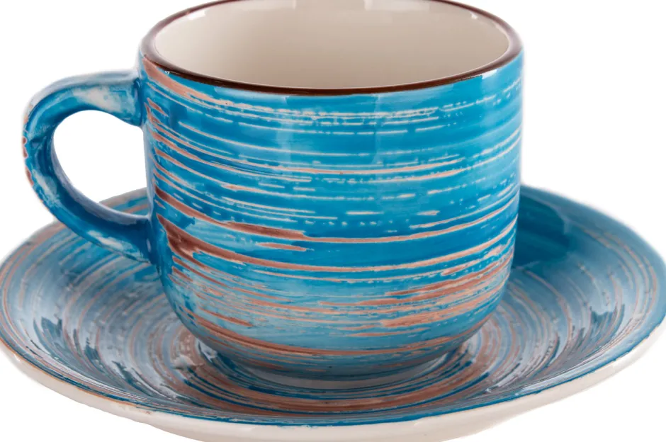 Discount Koffiekopje Swirl Blauw (2-delig) Servies & Tafelaccessoires|Kasten