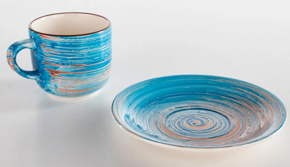 Discount Koffiekopje Swirl Blauw (2-delig) Servies & Tafelaccessoires|Kasten