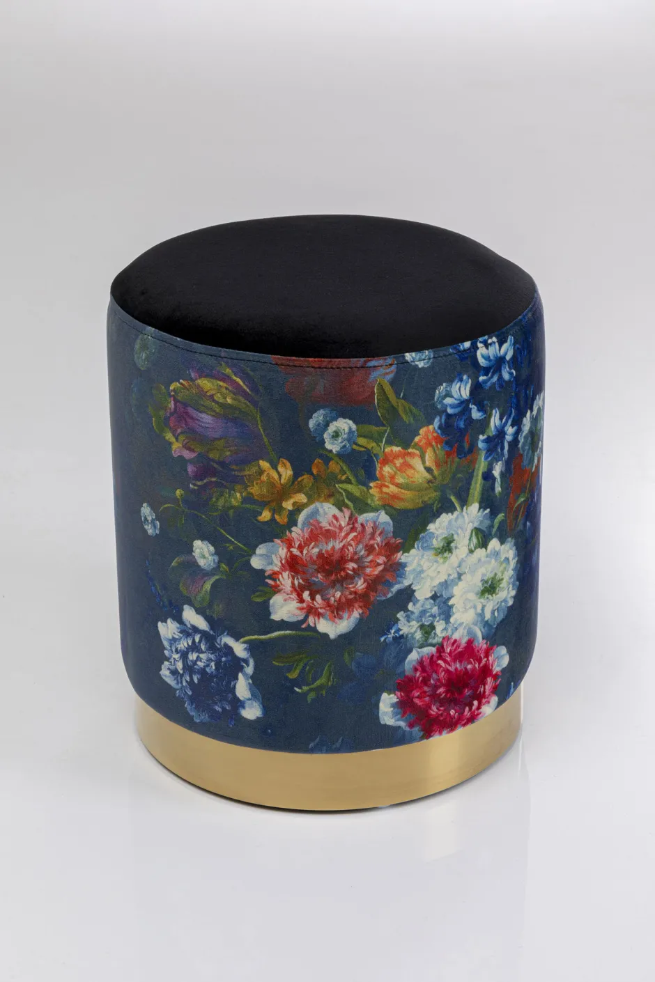 Discount Kruk Cherry Flower Black Brass Ø32cm Poefs & Krukken|Kasten