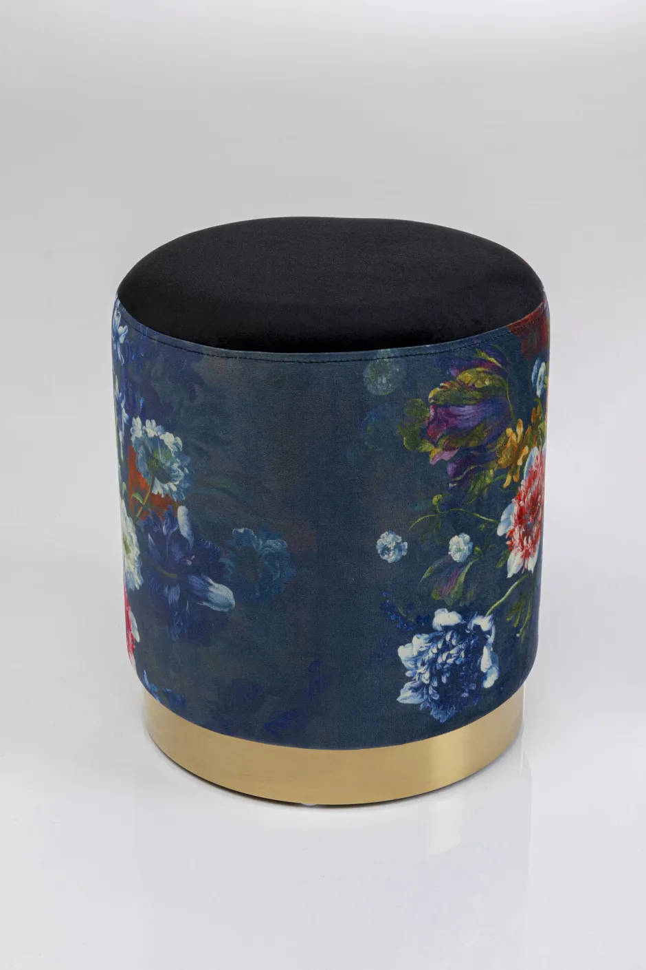 Discount Kruk Cherry Flower Black Brass Ø32cm Poefs & Krukken|Kasten