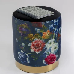 Discount Kruk Cherry Flower Black Brass Ø32cm Poefs & Krukken|Kasten