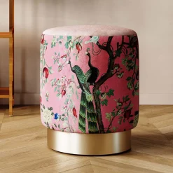Store Kruk Cherry Peacock Brass Ø32cm Poefs & Krukken|Kasten