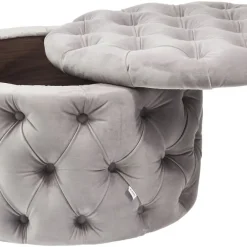 Best Sale Kruk Desire Rond Zilvergrijs Poefs & Krukken|Kasten
