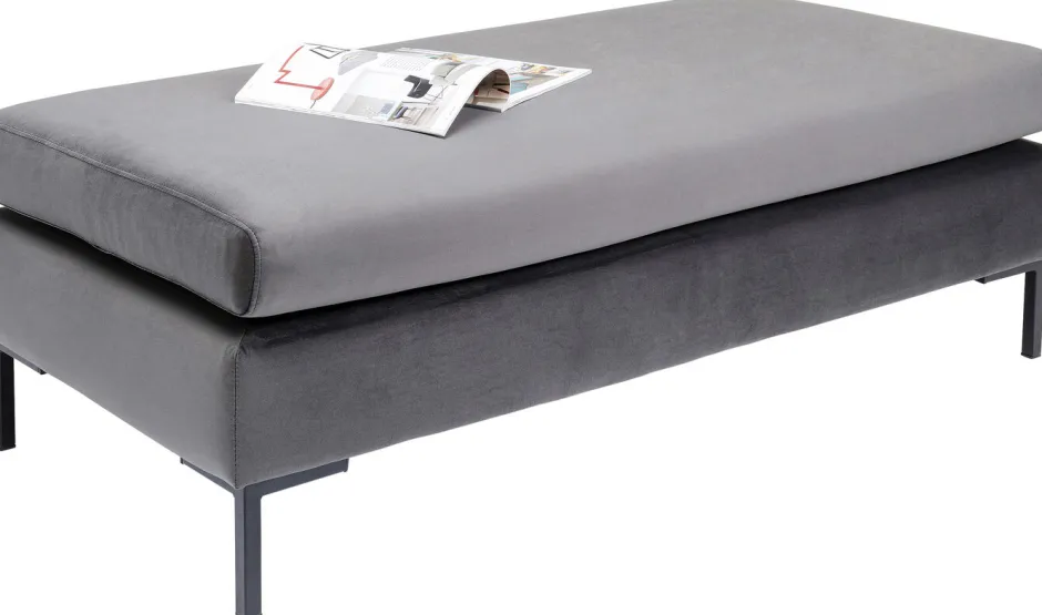 Best Sale Kruk Gianni Velvet Grey Black Poefs & Krukken|Kasten