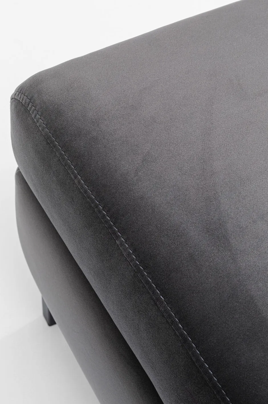 Best Sale Kruk Gianni Velvet Grey Black Poefs & Krukken|Kasten