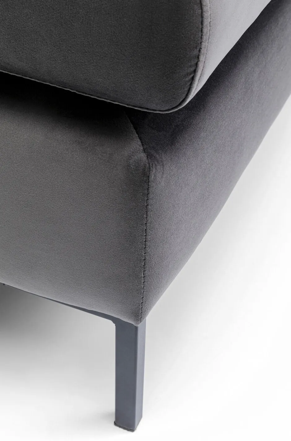 Best Sale Kruk Gianni Velvet Grey Black Poefs & Krukken|Kasten