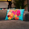 New Kussen Fiorista Blue 60x40cm Vloerkleden & Textiel|Kasten
