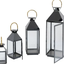 Clearance Lantaarn Giardinio Zwart Goud (4-delig) Woondecoratie|Kasten