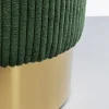 Best Poef Cherry Dark Green Cord Brass Ø35cm Poefs & Krukken|Kasten