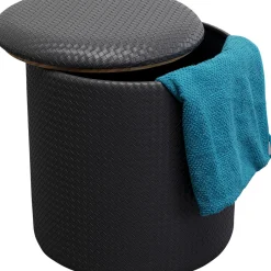 Store Poef Venezia Storage Black 40cm Poefs & Krukken|Kasten