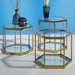 Best Salontafel Comb Goud 45cm Tafels|Tuinmeubelen