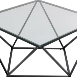 Discount Salontafel Cristallo Zwart 80x80cm Kasten|Tafels