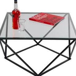 Discount Salontafel Cristallo Zwart 80x80cm Kasten|Tafels