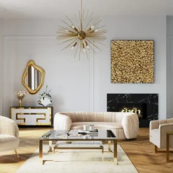 Discount Salontafel Gold Rush 120x120cm Kasten|Tafels