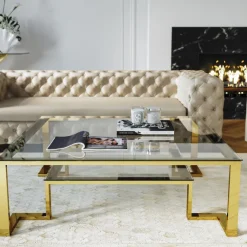 Discount Salontafel Gold Rush 120x120cm Kasten|Tafels