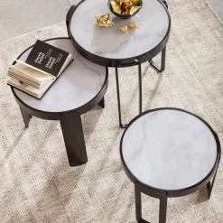 Clearance Salontafel Perelli Black (Set Van 3) Kasten|Tafels