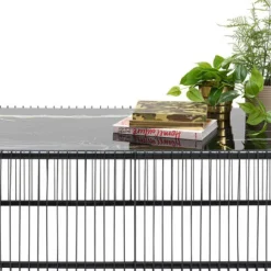 Best Sale Salontafel Wire Glass Marble Black 145x70cm Tafels|Tuinmeubelen