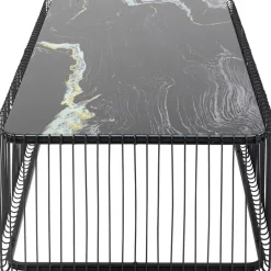 Best Sale Salontafel Wire Glass Marble Black 145x70cm Tafels|Tuinmeubelen