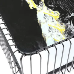Best Sale Salontafel Wire Glass Marble Black 145x70cm Tafels|Tuinmeubelen