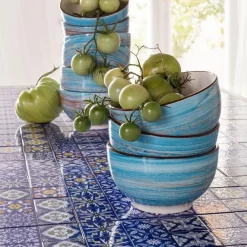 Hot Schaal Swirl Blauw Ø14cm Servies & Tafelaccessoires|Kasten