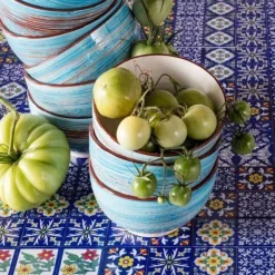 Hot Schaal Swirl Blauw Ø14cm Servies & Tafelaccessoires|Kasten
